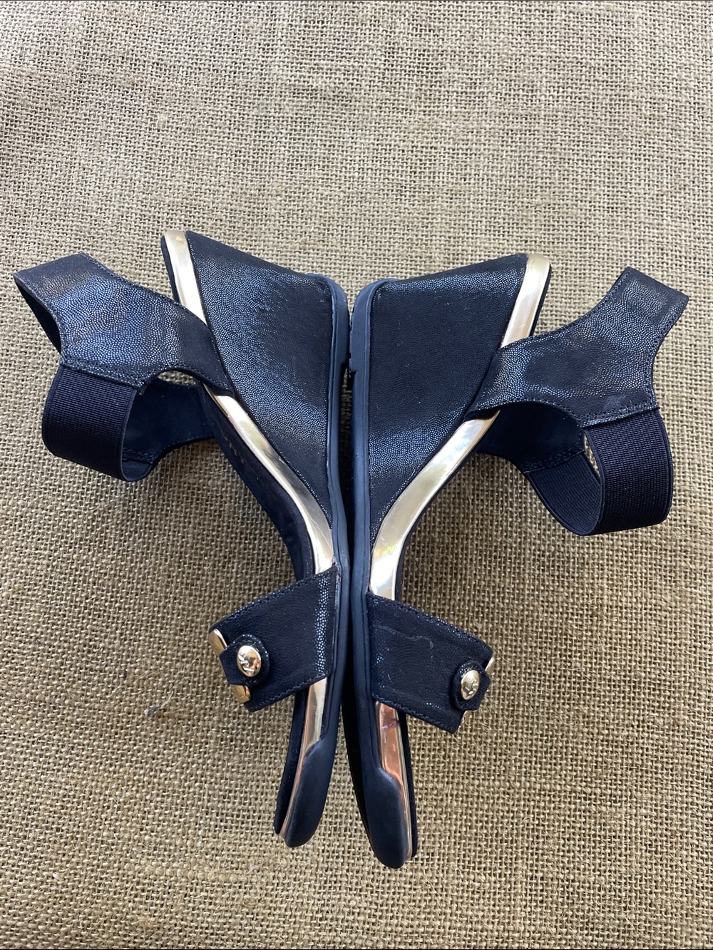 Anne Klein Black Sandals with Gold Stud Accent.
NWOT/BOX - Picture 4 of 7